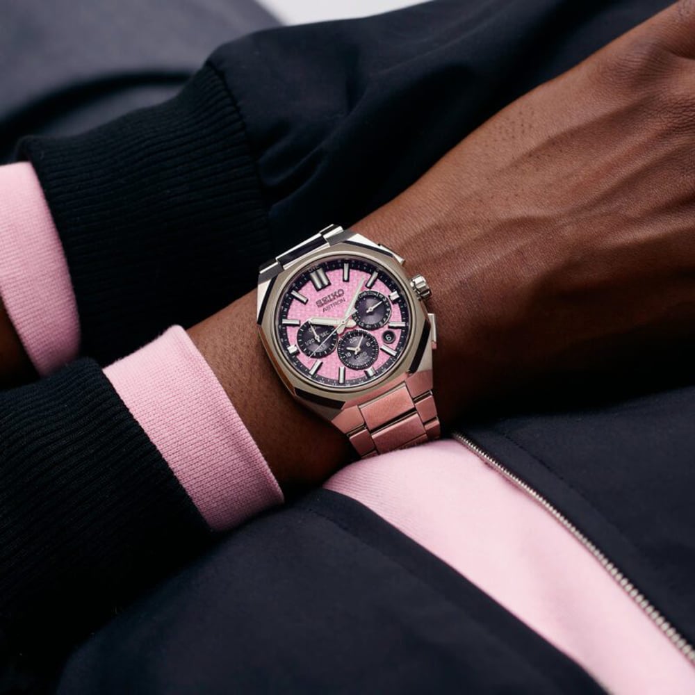 Seiko Mens Limited Edition Astron GPS Solar 2026 Pink Dial Bracelet Watch HAB006J1