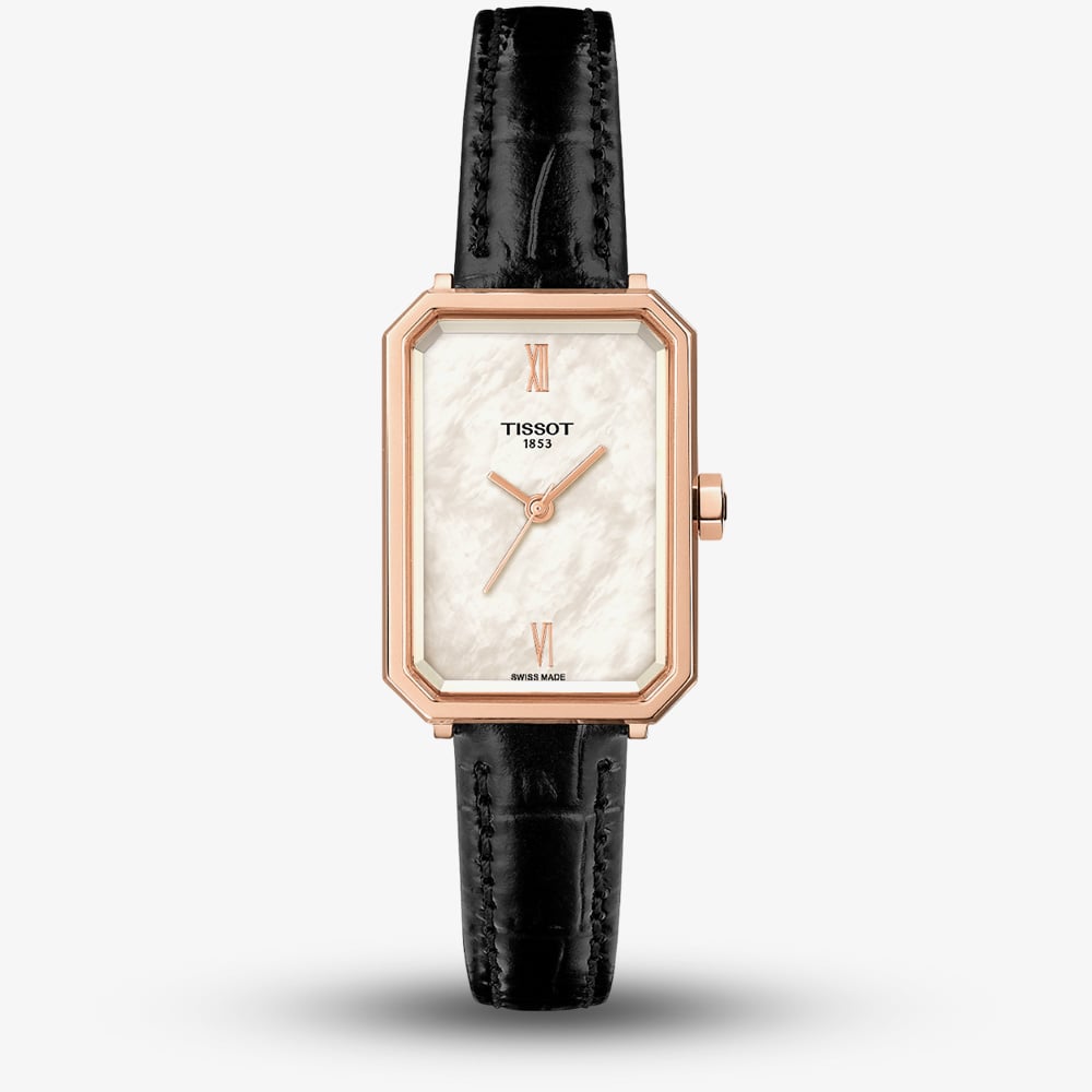 House of Watches - Tissot Ladies SRV Mother Of Pearl Dial Black Leather Strap Watch T160.110.36.113.00