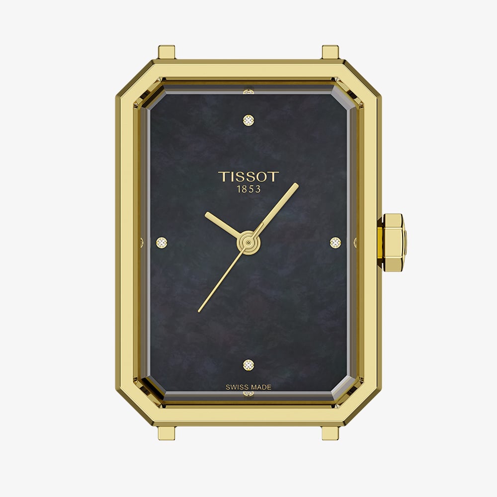 Tissot Ladies SRV Black Mother Of Pearl Dial Leather Strap Watch T160.110.36.126.00