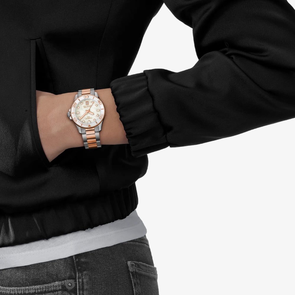 Tissot Mens Seastar 1000 Two-Tone Mother Of Pearl Dial Watch T120.210.22.111.00