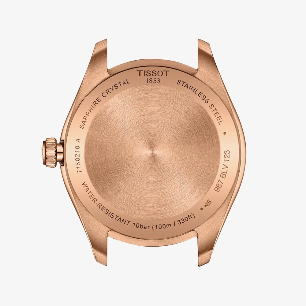 Tissot Ladies PR 100 Rose Gold Brown Dial Date Watch T150.210.33.291.00
