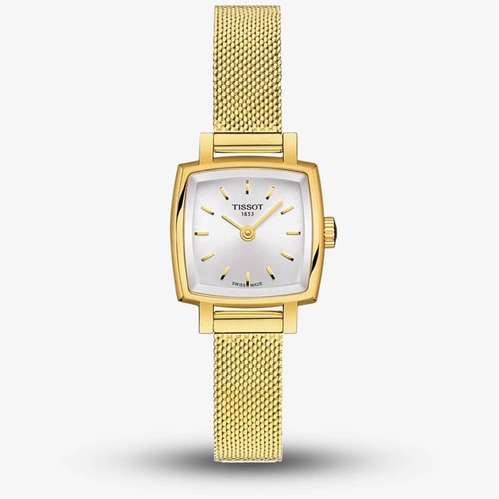 House of Watches - Tissot Ladies T-Lady Lovely Square Gold Tone Mesh Bracelet Watch T058.109.33.031.00