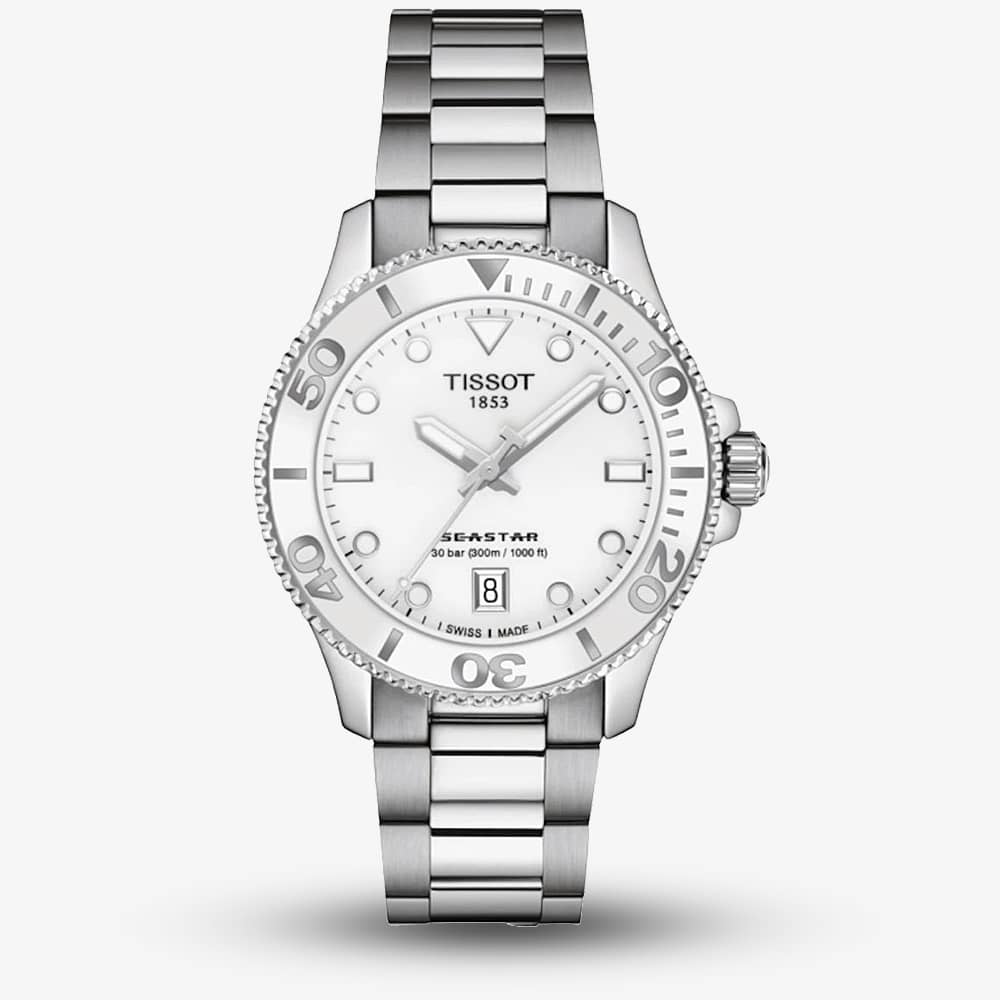 House of Watches - Tissot Unisex Seastar 36mm White Dial Watch T120.210.11.011.00