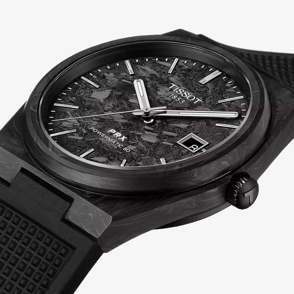 Tissot Mens PRX Powermatic 80 Black Carbon Watch T137.907.97.201.00