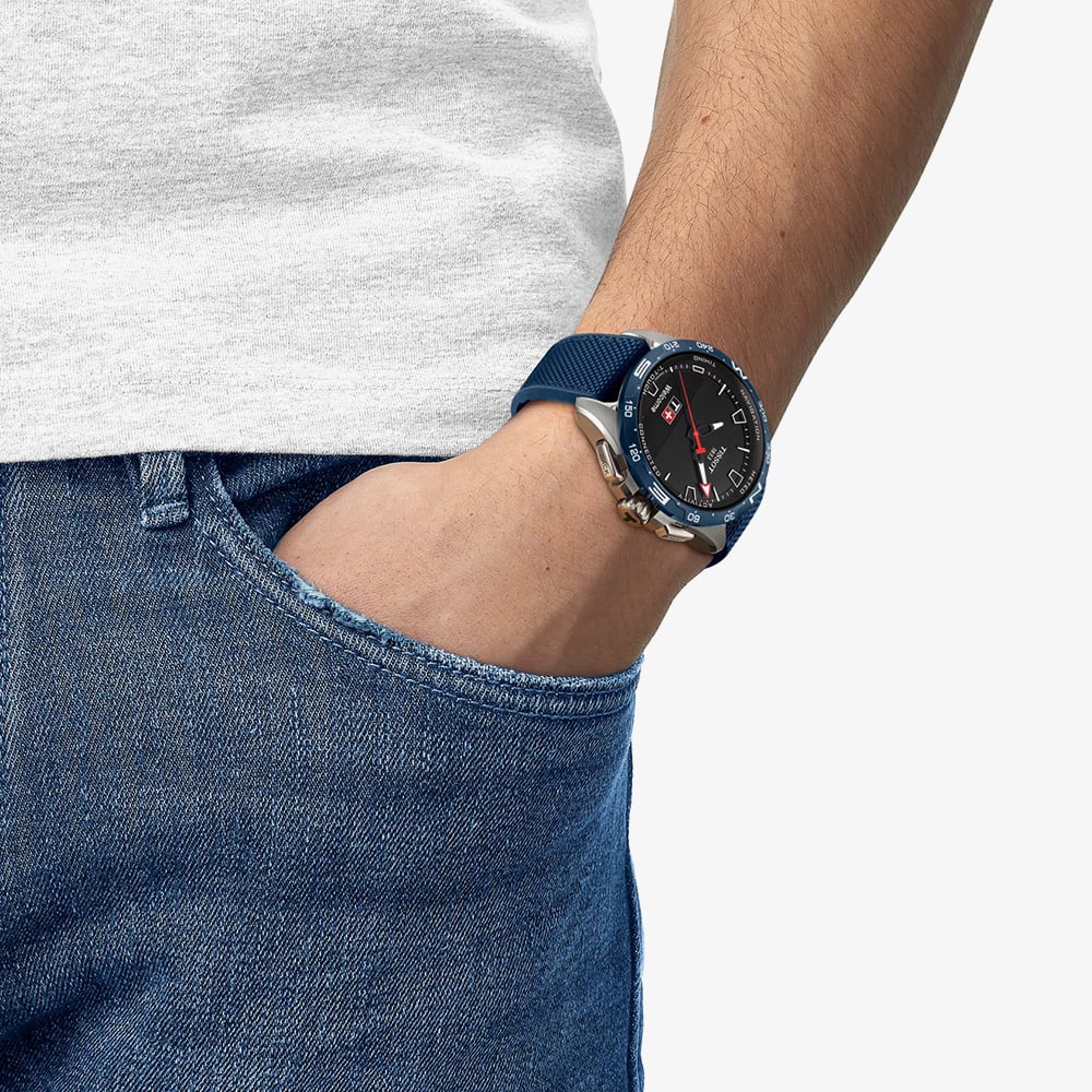 Tissot Mens T-Touch Connect Solar 47.5mm Blue Strap Smart Watch T121.420.47.051.06