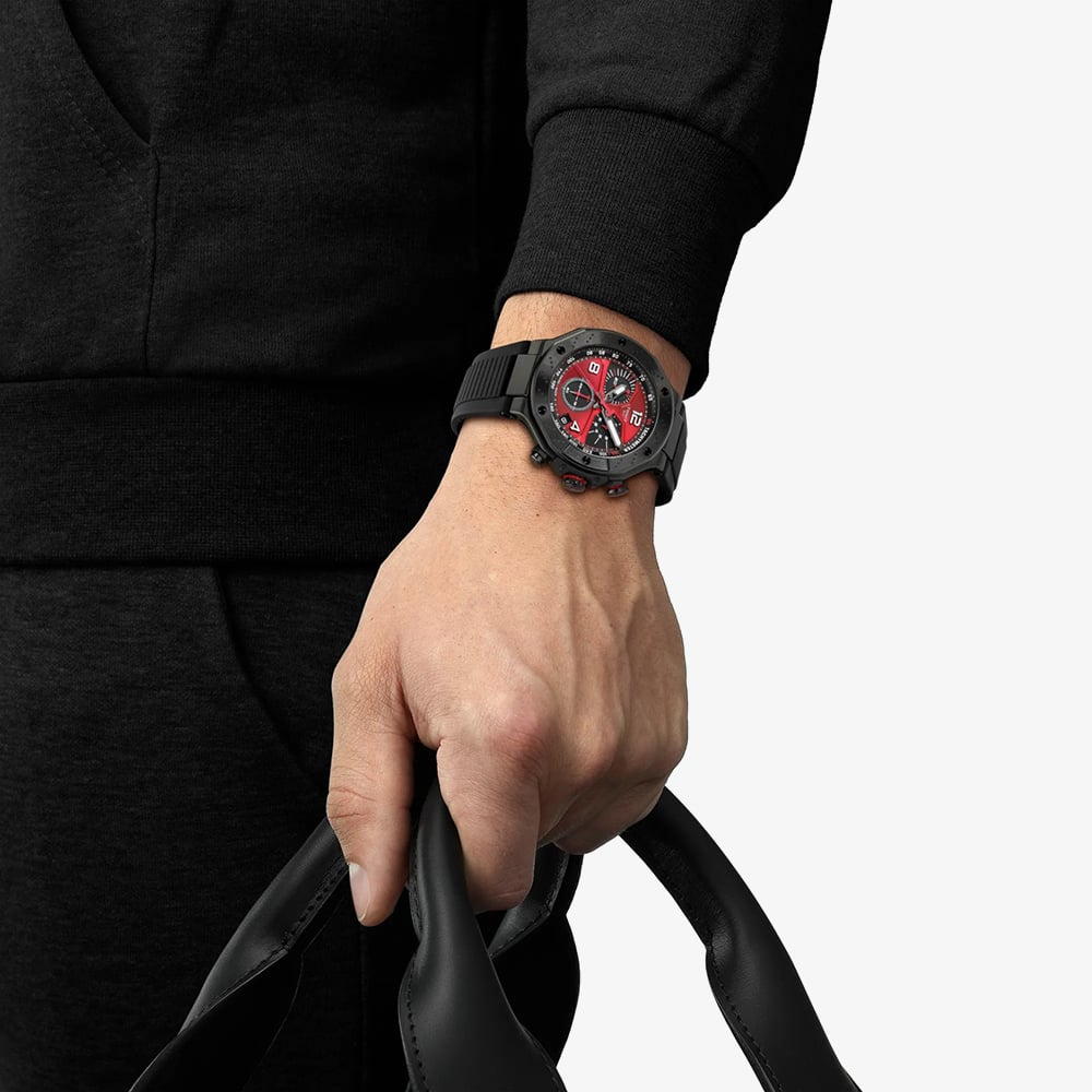 Tissot Mens Limited Edition T-Race MotoGP 2026 Quartz Chronograph Black Rubber Strap Watch T141.417.37.422.00