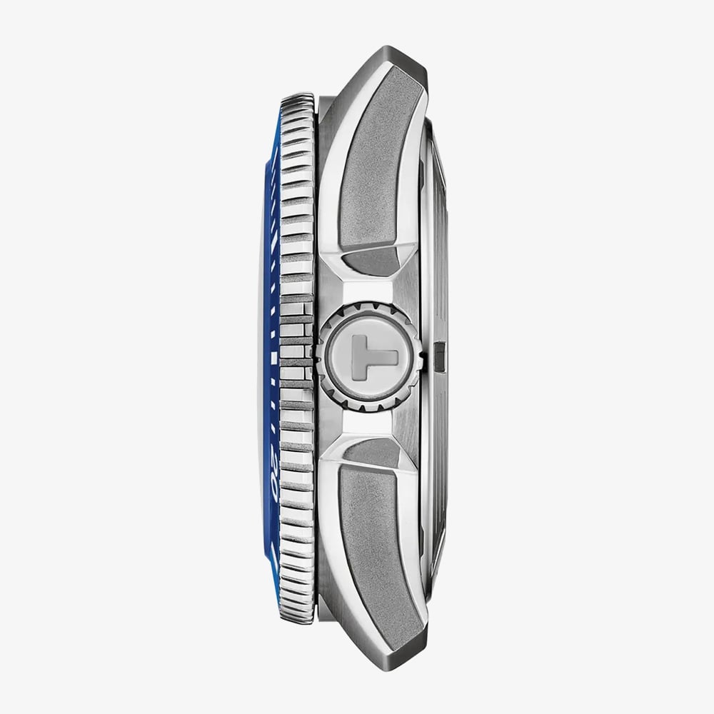 Tissot Mens Seastar 2000 44mm Blue & Silver Rubber Strap Watch T120.907.17.041.00