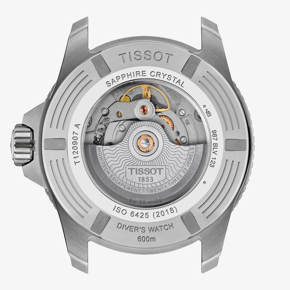 Tissot Mens Seastar 2000 44mm Blue & Silver Rubber Strap Watch T120.907.17.041.00