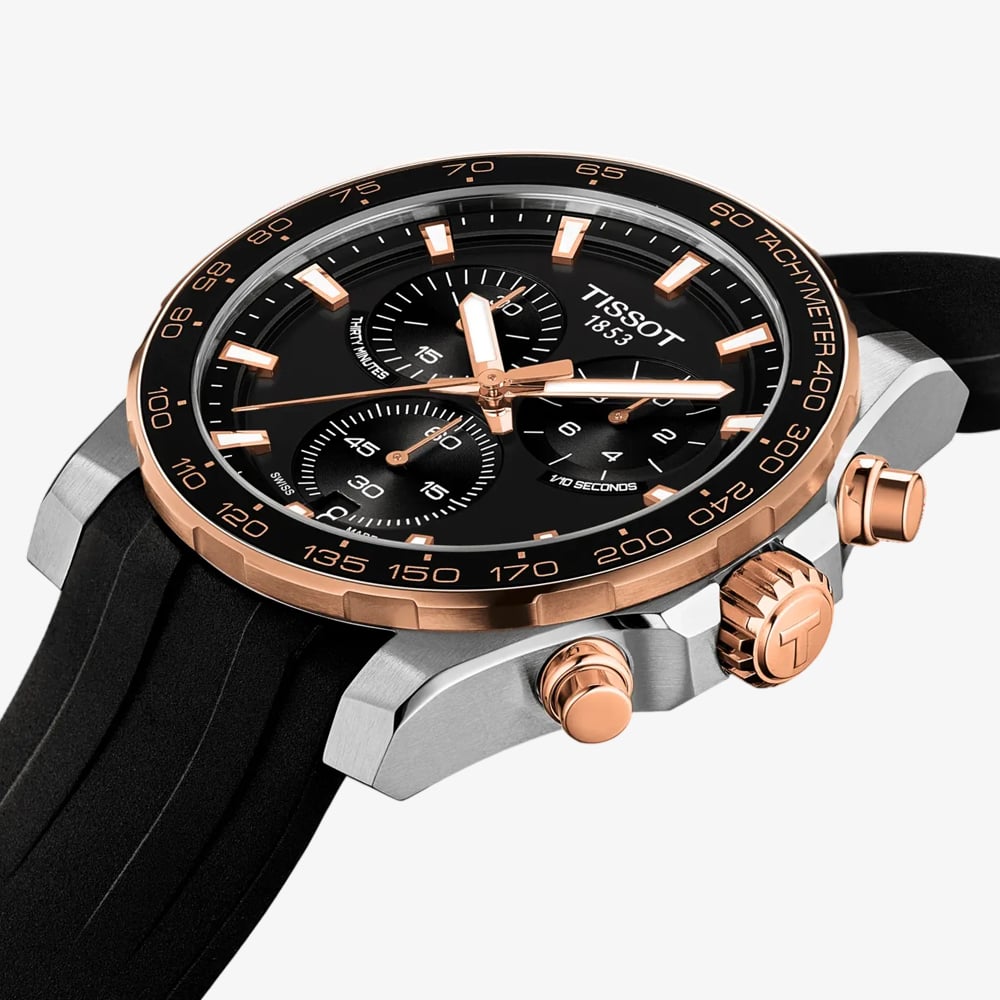 Tissot Mens SuperSport Black Chronograph Dial Rubber Strap Watch  T125.417.27.051.00