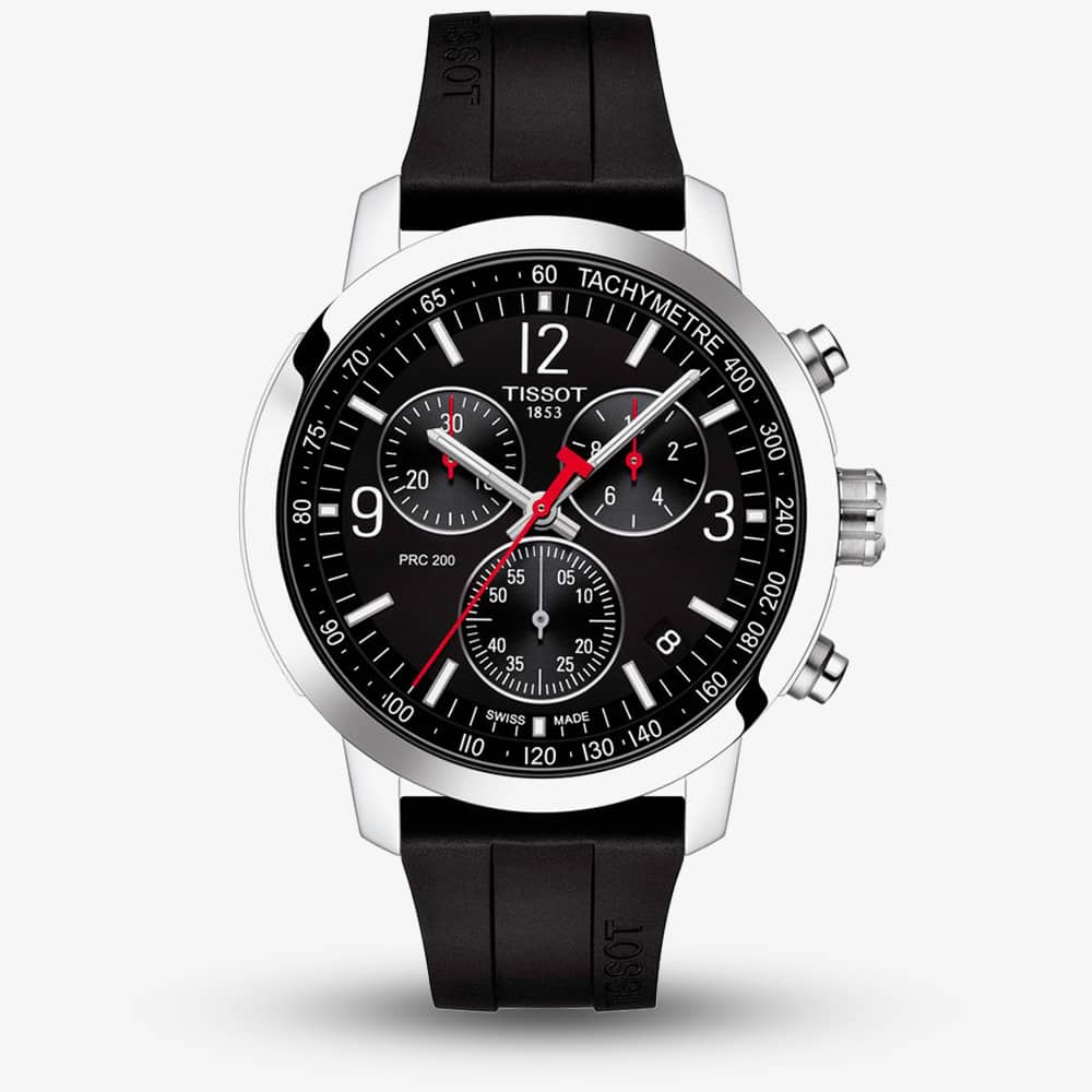 House of Watches - Tissot PRC 200 Stainless Steel Black Chronograph Watch T114.417.17.057.00