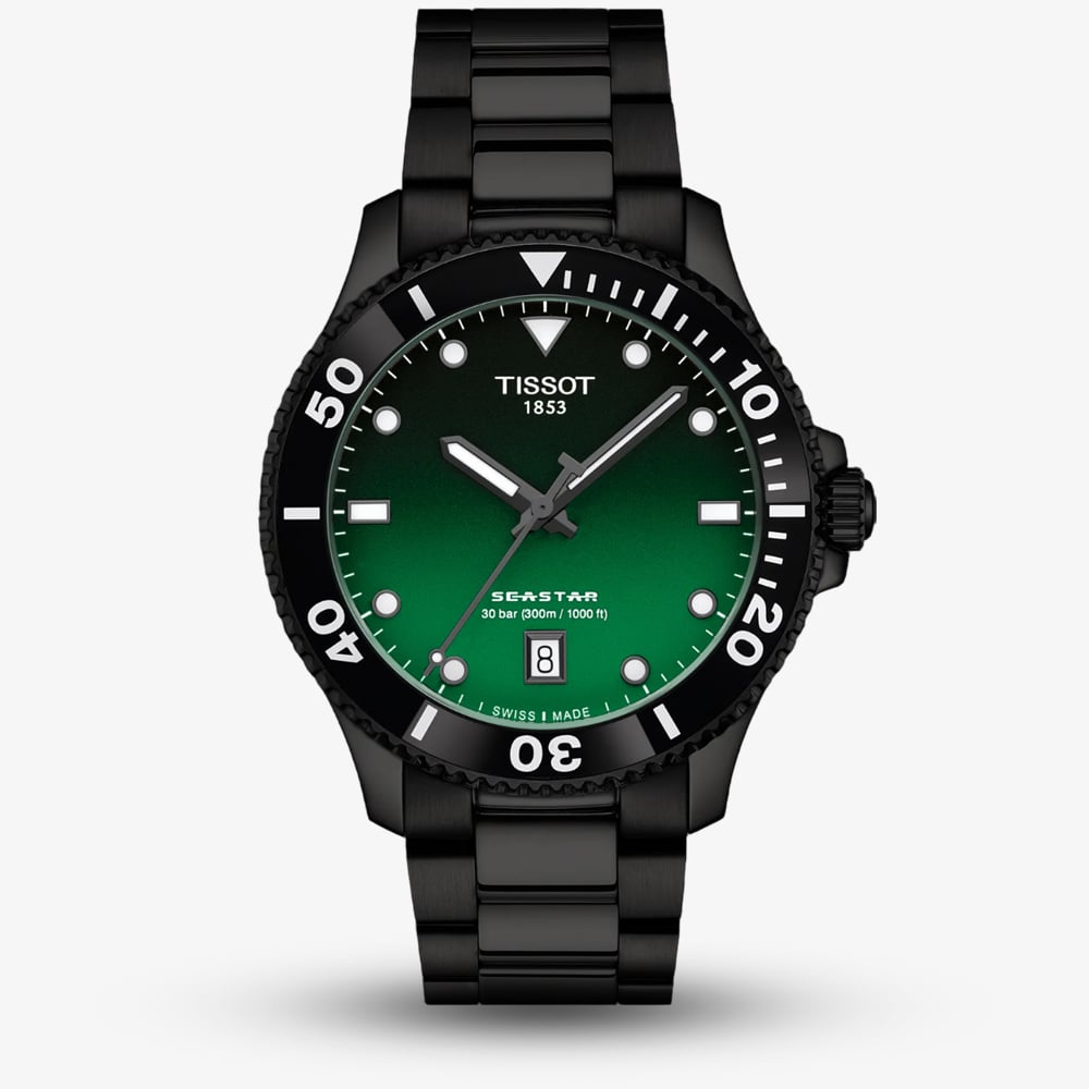 House of Watches - Tissot  Mens Seastar Green Dial Watch T120.410.33.091.00