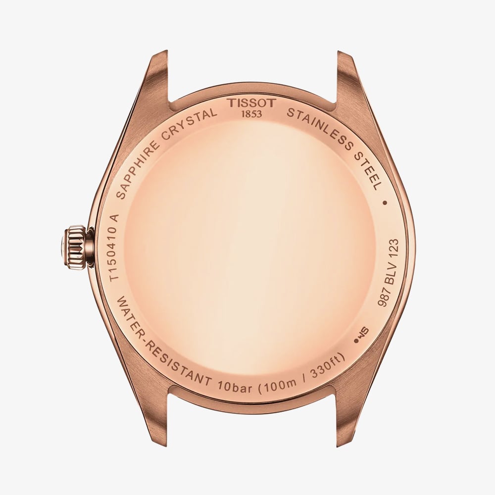 Tissot Mens PR100 Rose Gold Black Dial Date Watch T150.410.33.051.00