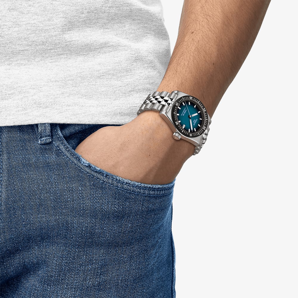 Tissot Mens PR516 38mm Blue Bracelet Watch T149.407.11.041.00