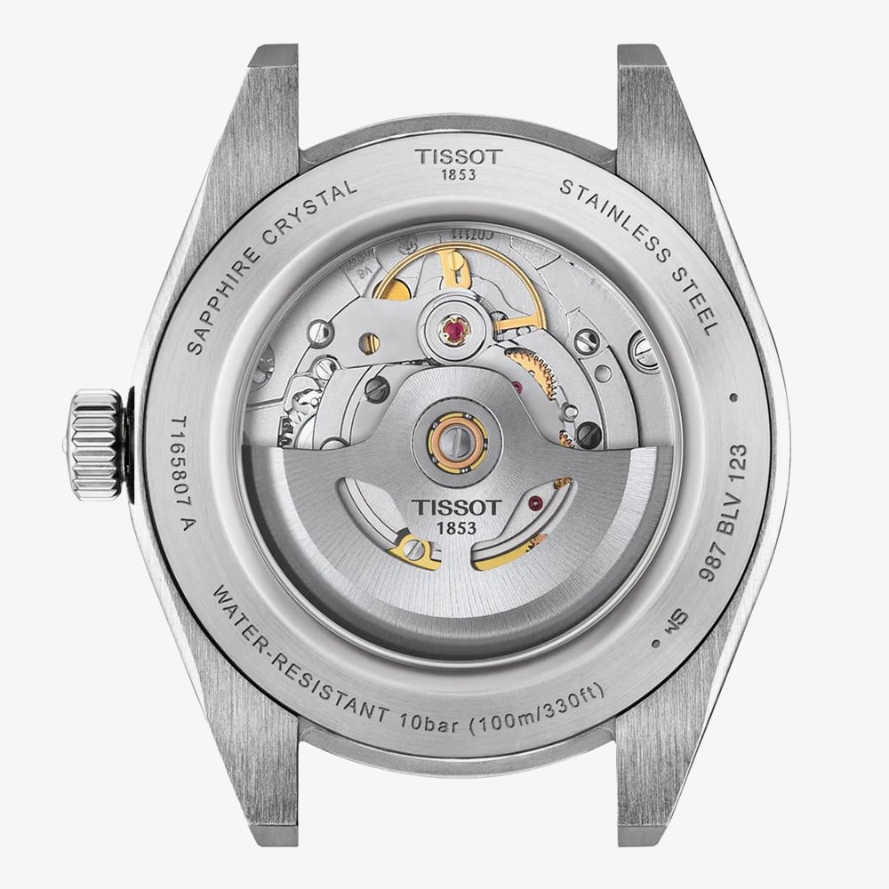 Tissot Mens Gentleman 38mm Powermatic 80 Silver Bracelet Watch T165.807.11.031.00