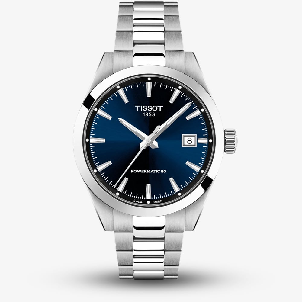 Tissot Mens Gentleman 38mm Powermatic 80 Blue Dial Bracelet Watch T165.807.11.041.00 - Image 3