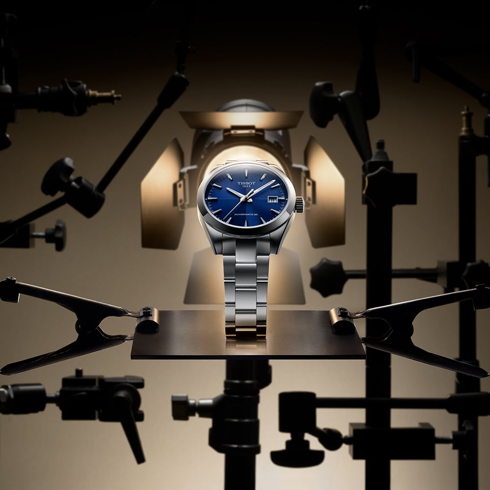 Tissot Mens Gentleman 38mm Powermatic 80 Blue Dial Bracelet Watch T165.807.11.041.00
