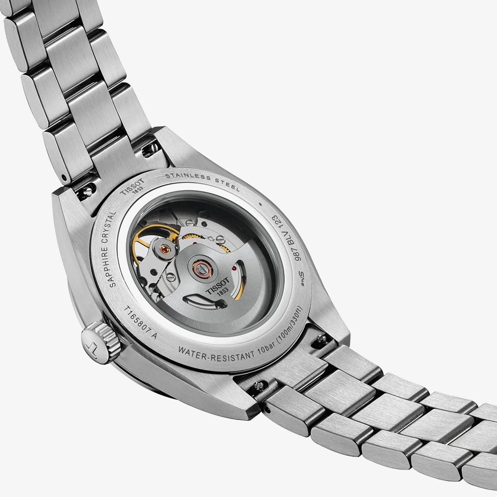 Tissot Mens Gentleman 38mm Powermatic 80 Black Dial Bracelet Watch T165.807.11.051.00