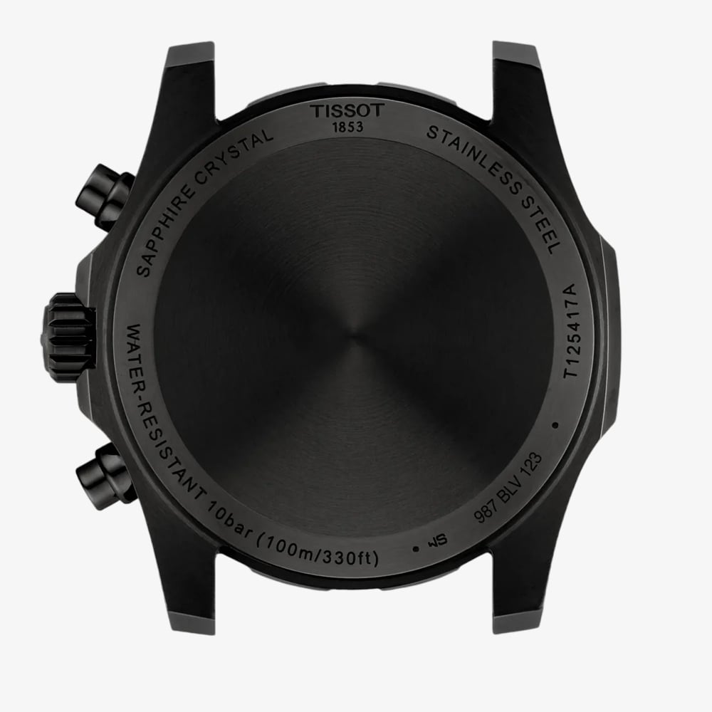 Tissot  Mens SuperSport Black Chronograph Dial Stainless Steel Bracelet Watch T125.417.33.051.00