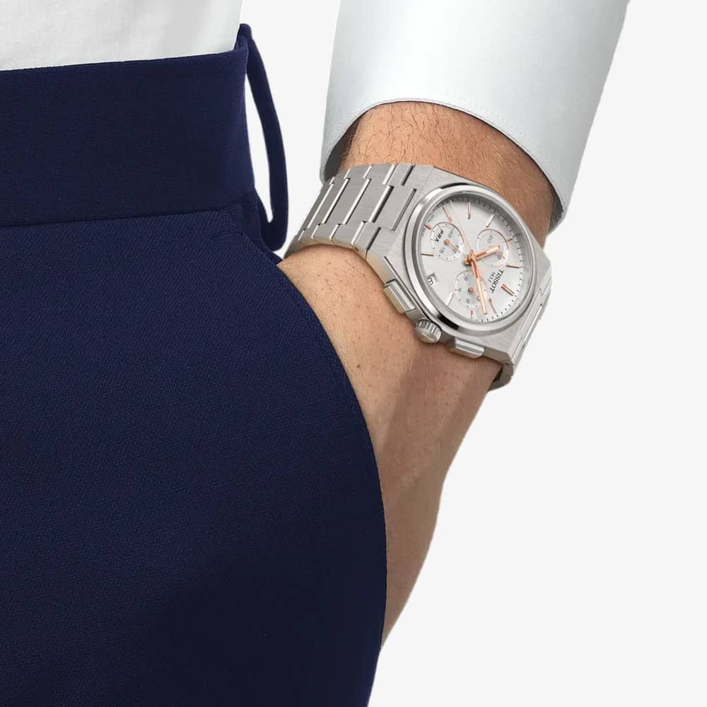 Tissot Mens PRX Silver Chronograph Dial Bracelet Watch T137.417.11.031.00