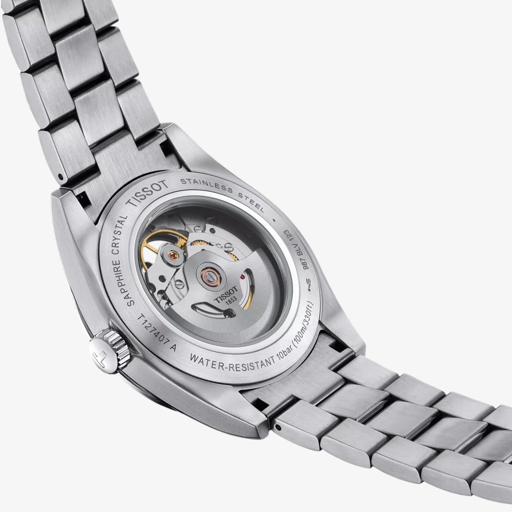 Tissot Gentlemen Silver Open Heart Dial Stainless Steel Bracelet Watch T127.407.11.031.01