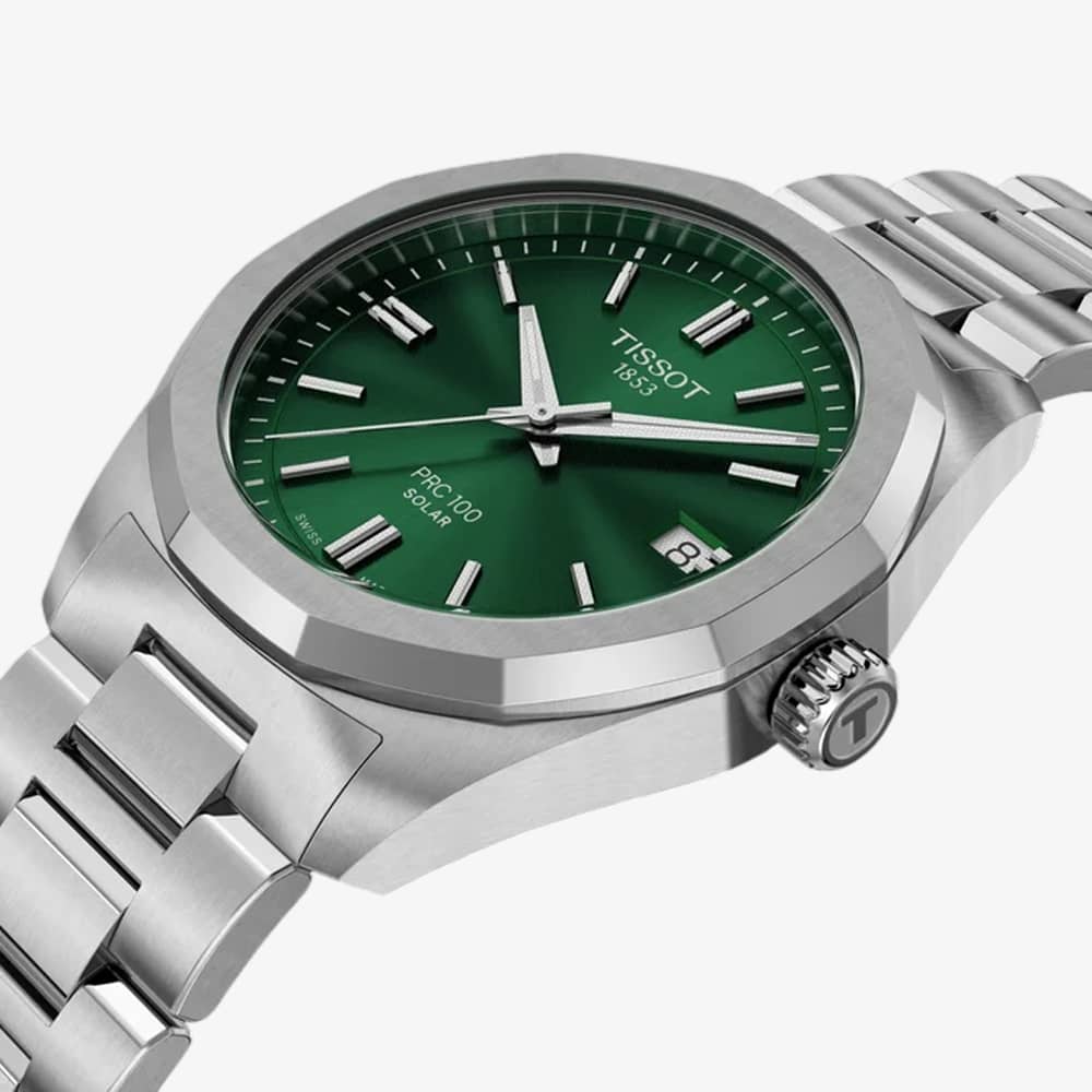 Tissot Ladies PRC100 Solar Green Dial Bracelet Watch T151.822.11.091.00