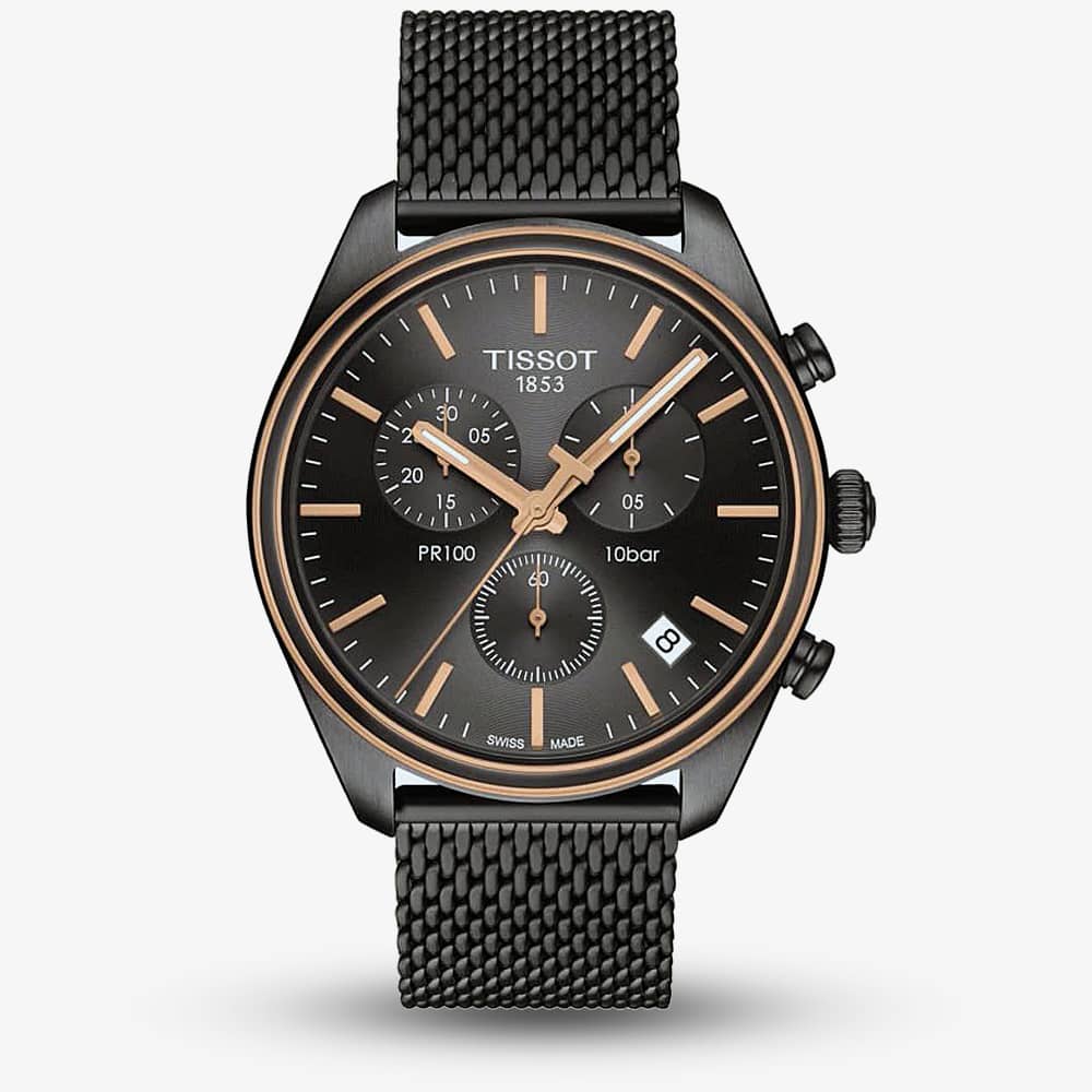 House of Watches - Tissot Mens PR 100 Chronograph Gun Metal & Rose PVD Watch T101.417.23.061.00