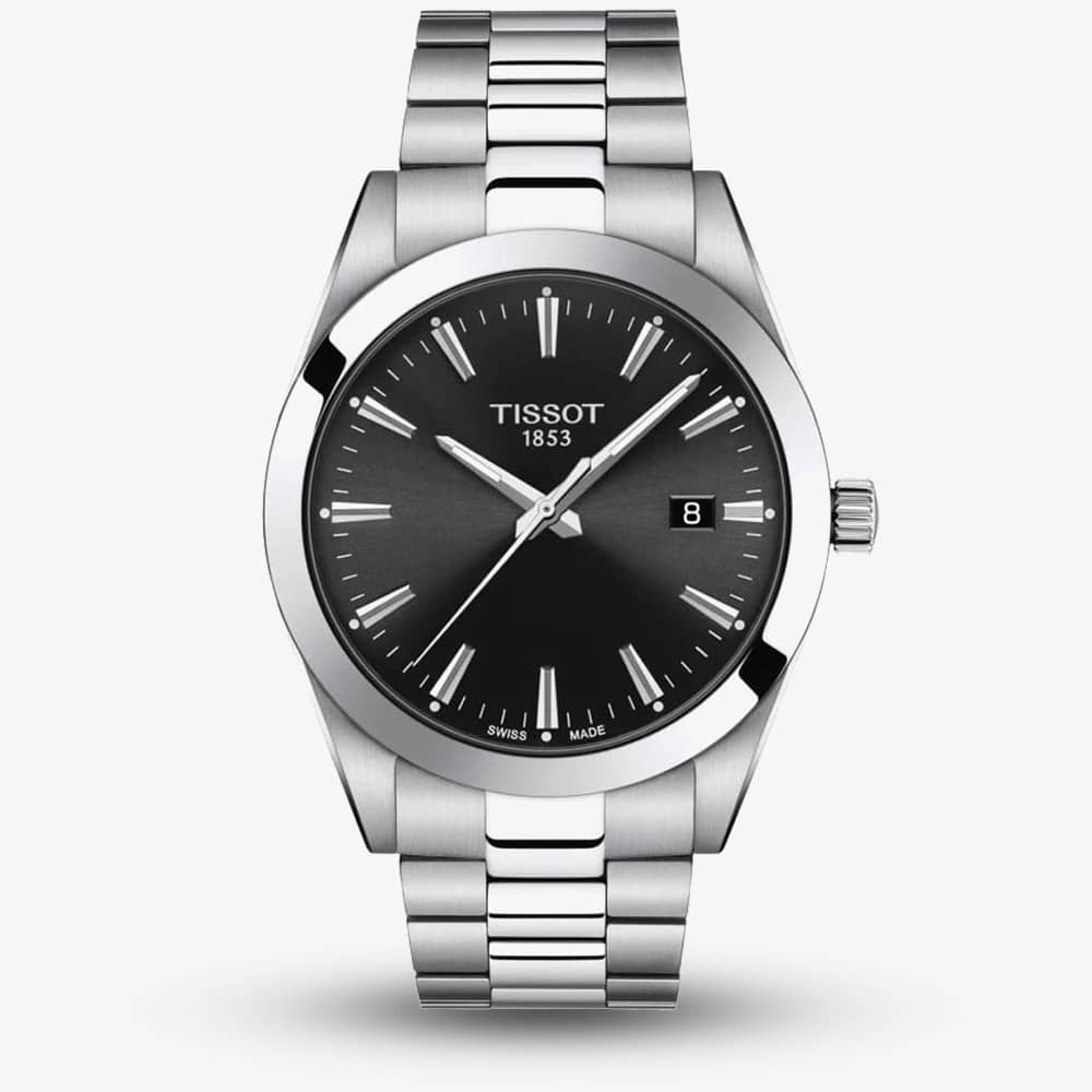 House of Watches - Tissot Mens Gentleman Black Dial Bracelet Watch T127.410.11.051.00