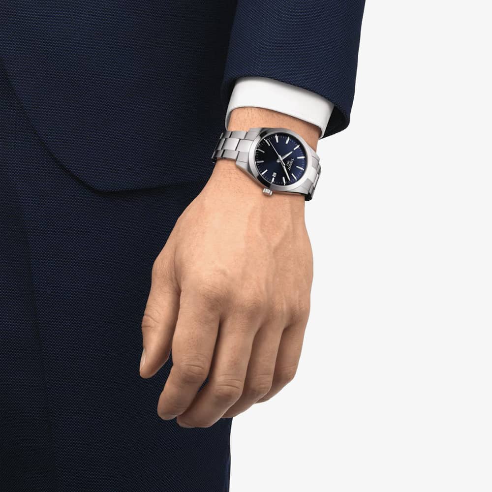 Tissot Mens Classic Gentleman Navy Dial Bracelet Watch T127.410.11.041.00