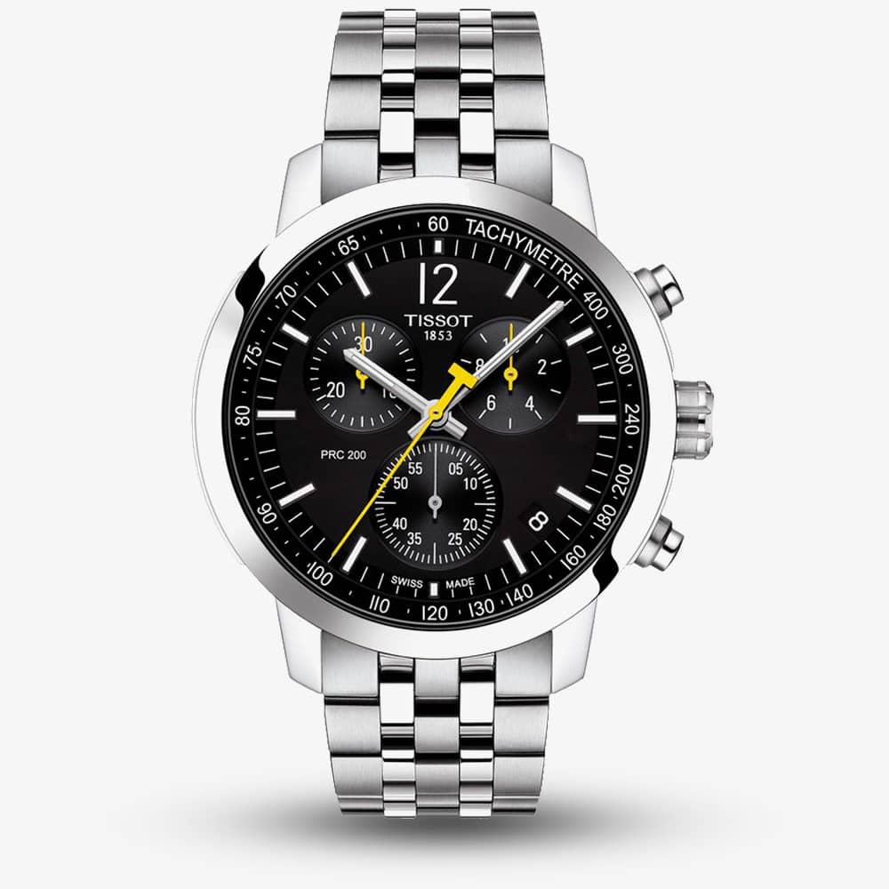 House of Watches - Tissot PRC 200 Stainless Steel Black Dial Chronograph Watch T114.417.11.057.00