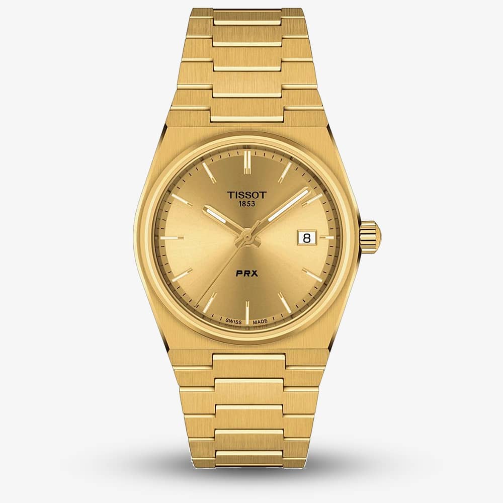 House of Watches - Tissot Mens PRX 35mm Gold Plated Watch T137.210.33.021.00