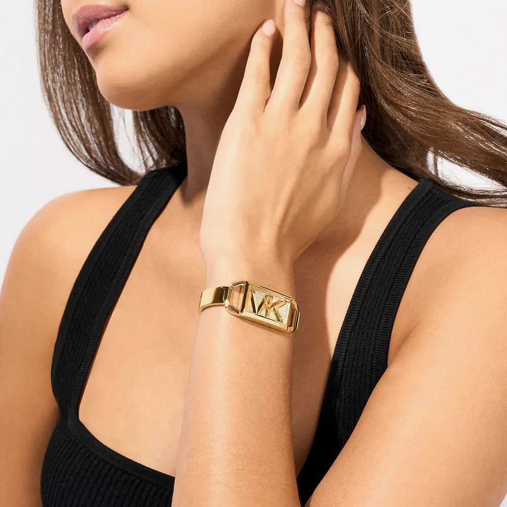 Michael Kors MK Empire Three Hand Gold Tone Pave Dial Watch MK4840