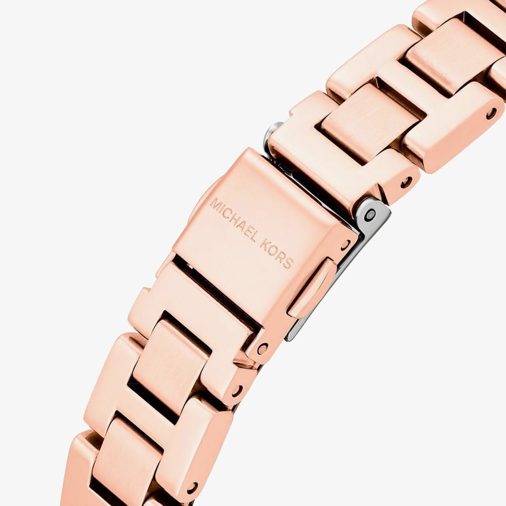 Michael Kors Emery Rose Gold Tone Mother Of Pearl Crystal Watch MK4868