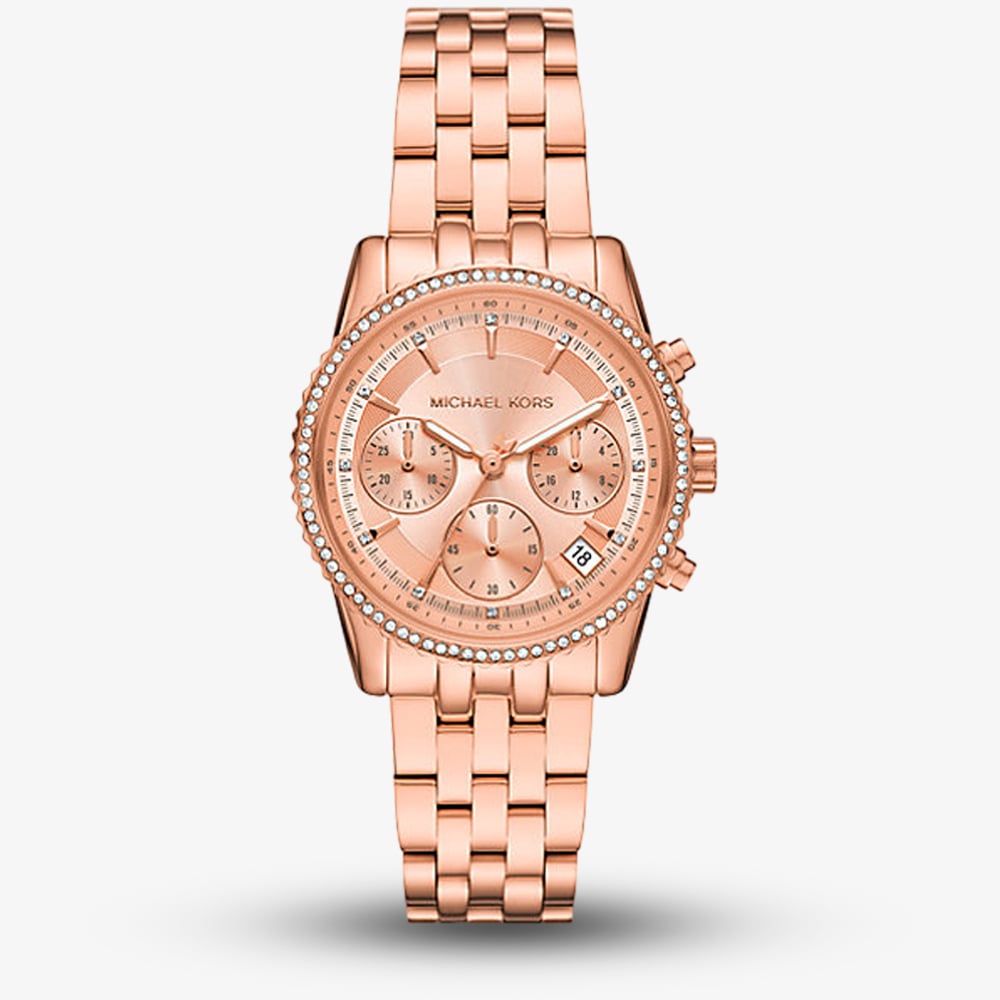 Michael Kors Ladies Bryant Rose Chronograph Dial Rose Gold 