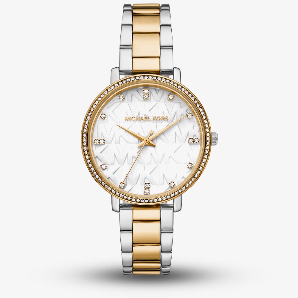 House of Watches - Michael Kors Ladies Pyper Two Tone White Dial Watch MK4918