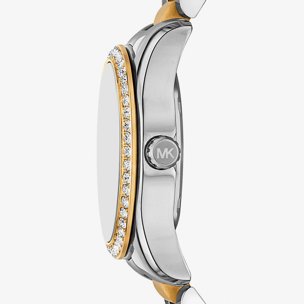 Michael Kors Ladies Mini Lexington Black Dial Two Tone Watch MK4925