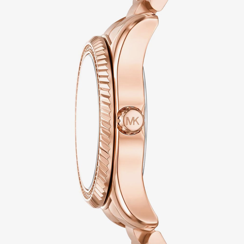 Michael Kors Ladies Mini Lexington Pavé Rose Gold-Tone Bracelet Watch MK7623