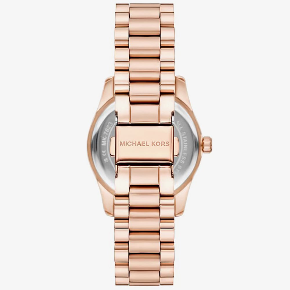 Michael Kors Ladies Mini Lexington Pavé Rose Gold-Tone Bracelet Watch MK7623