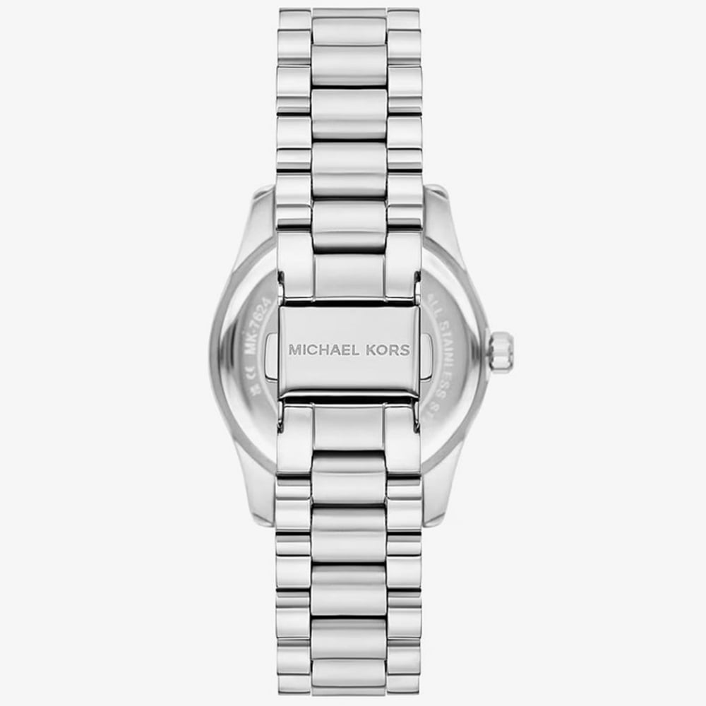 Michael Kors Ladies Mini Lexington Brown Dial Silver - Tone Bracelet Watch MK7624