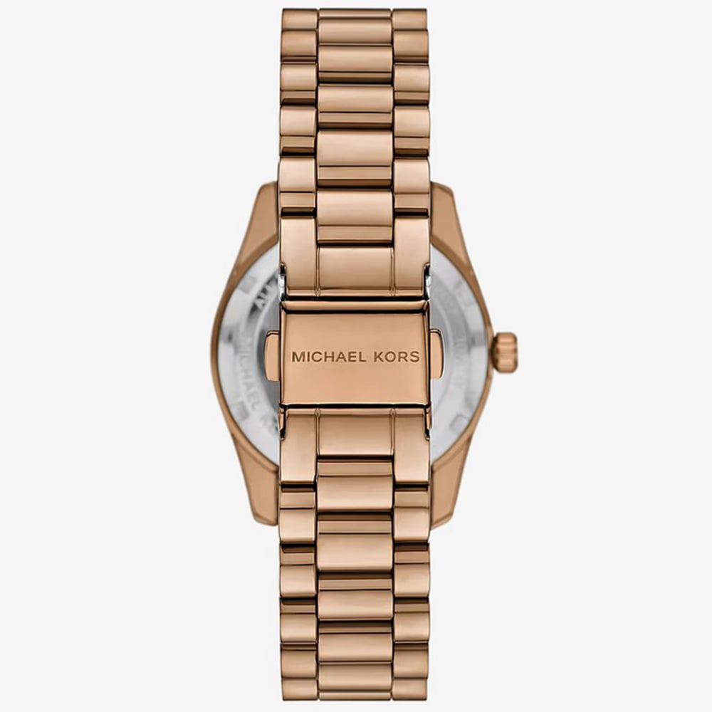 Michael Kors Ladies Mini Lexington Pavé Brushed Beige Gold -Tone Bracelet Watch MK7631