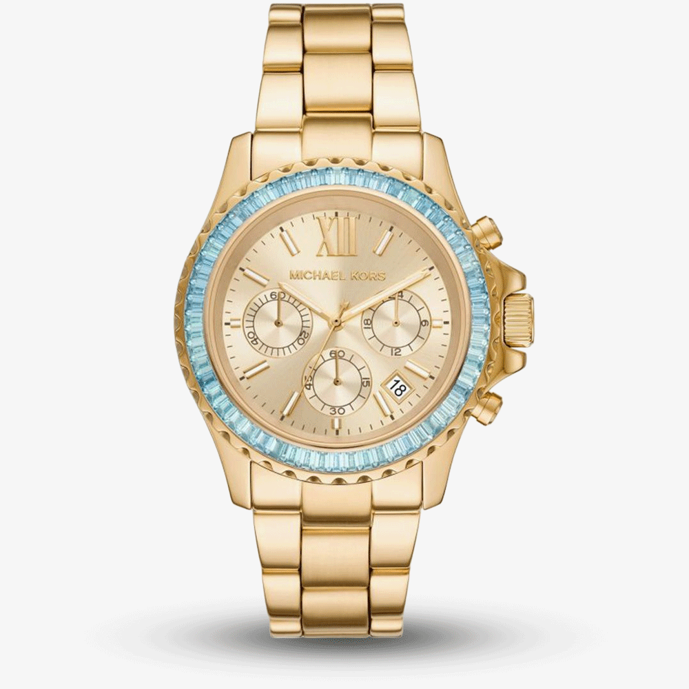 House of Watches - Michael Kors Ladies Everest Chronograph Green Stone Watch MK7210