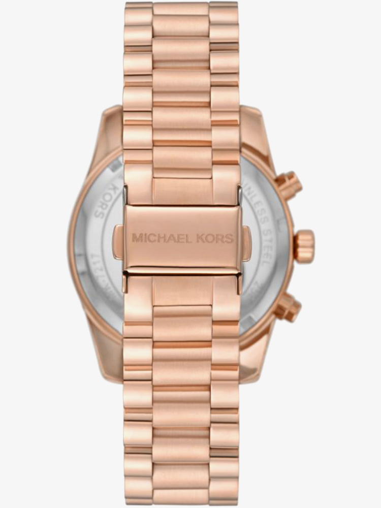 Michael Kors Ladies Lexington Rose Gold Chronograph Watch MK7217