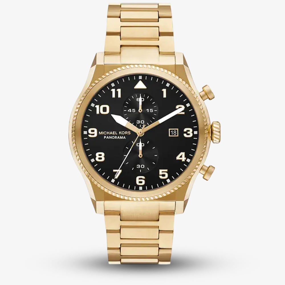 MICHAEL KORS ゴールド アナログ時計 Michael Kors MK9245SET Mens Lexington Gold Watch & Cardholder Set
