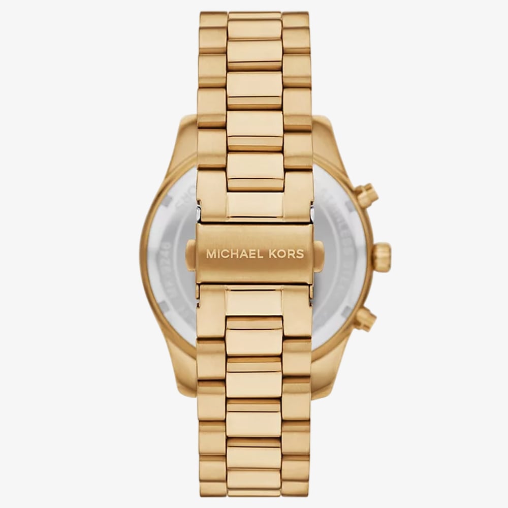 Michael Kors Mens Lexington Gold Chronograph Watch & Black Leather Cardholder Set  MK9245SET
