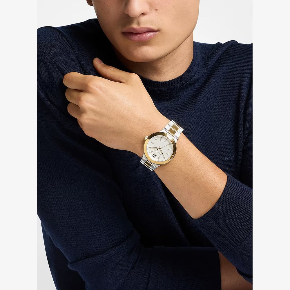Michael Kors Mens Gold Silver Oversized Billie Two -Tone Bracelet Watch MK9274