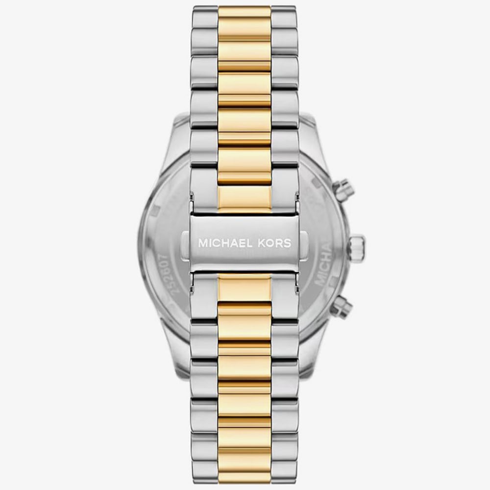 Michael Kors Mens Gold Silver Oversized Lexington Green Dial Two - Tone Bracelet Watch MK9277