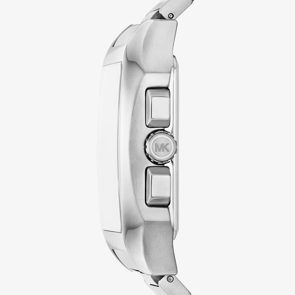 Michael Kors Mens Hayes Oversized Black Dial Silver - Tone Sport Bracelet Watch MK9283