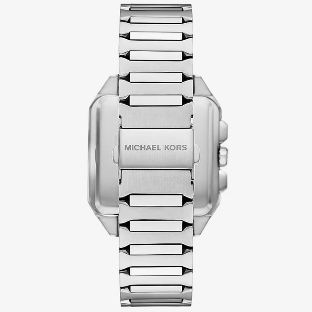 Michael Kors Mens Hayes Oversized Black Dial Silver - Tone Sport Bracelet Watch MK9283