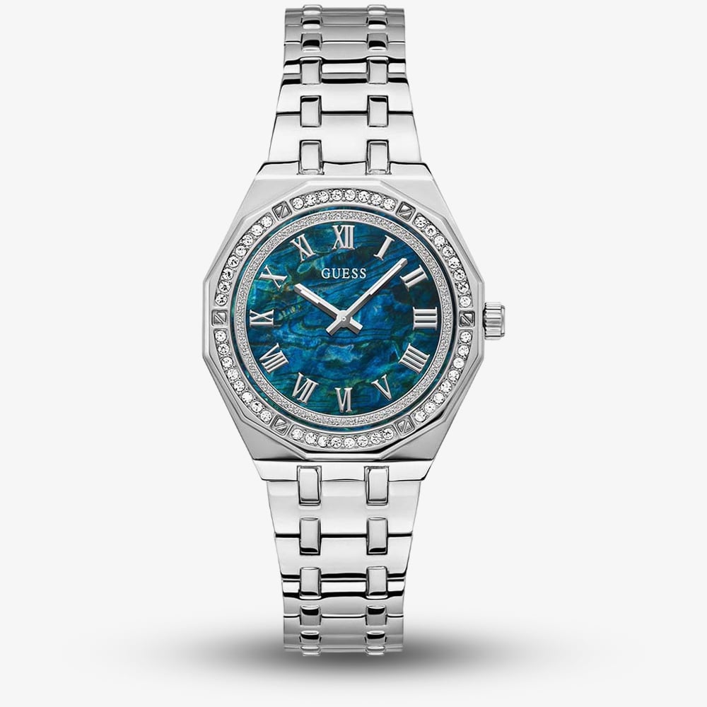 House of Watches - Guess Ladies Desire Blue & Green Mother Of Pearl Crystal Watch GW0770L1