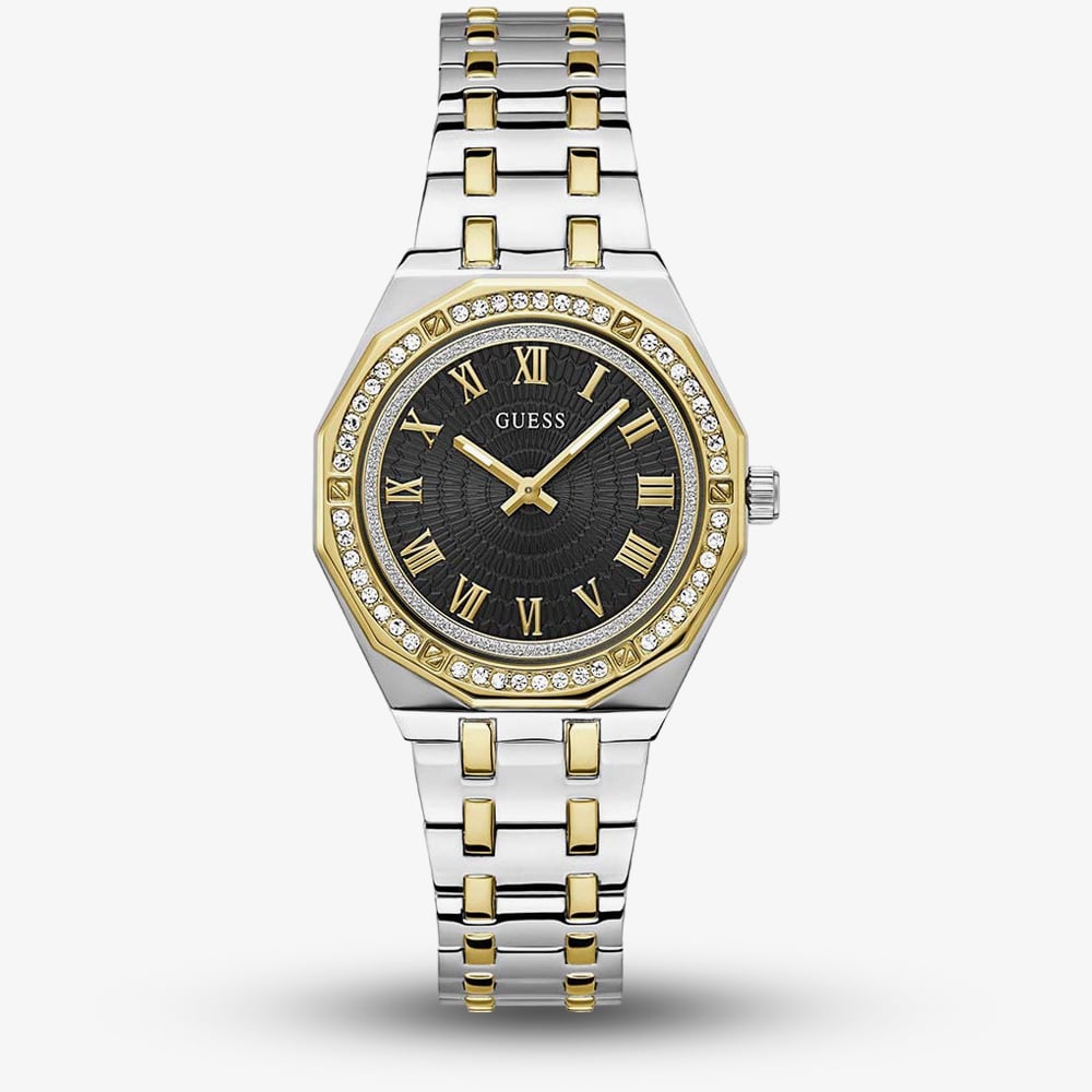 House of Watches - Guess Ladies Desire Two Tone Black Dial Crystal Watch GW0770L4