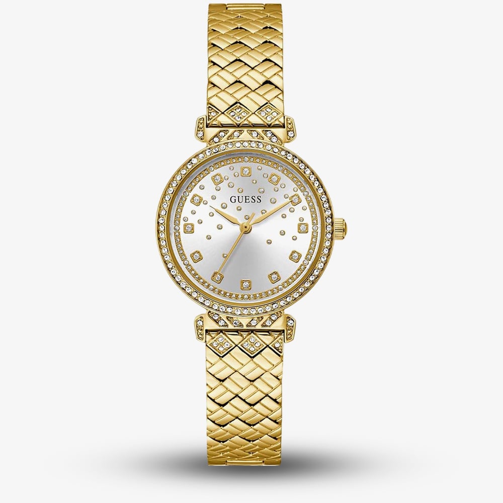 House of Watches - Guess Ladies Enchantment Gold Plated Crystal Watch GW0763L2